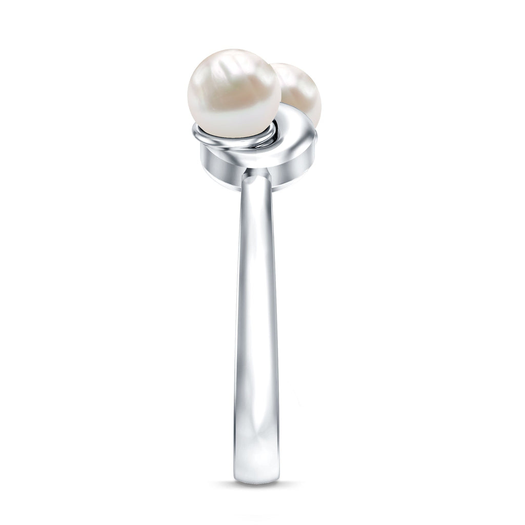 4 Carat Toi et Moi Freshwater Pearl Infinity Promise Ring