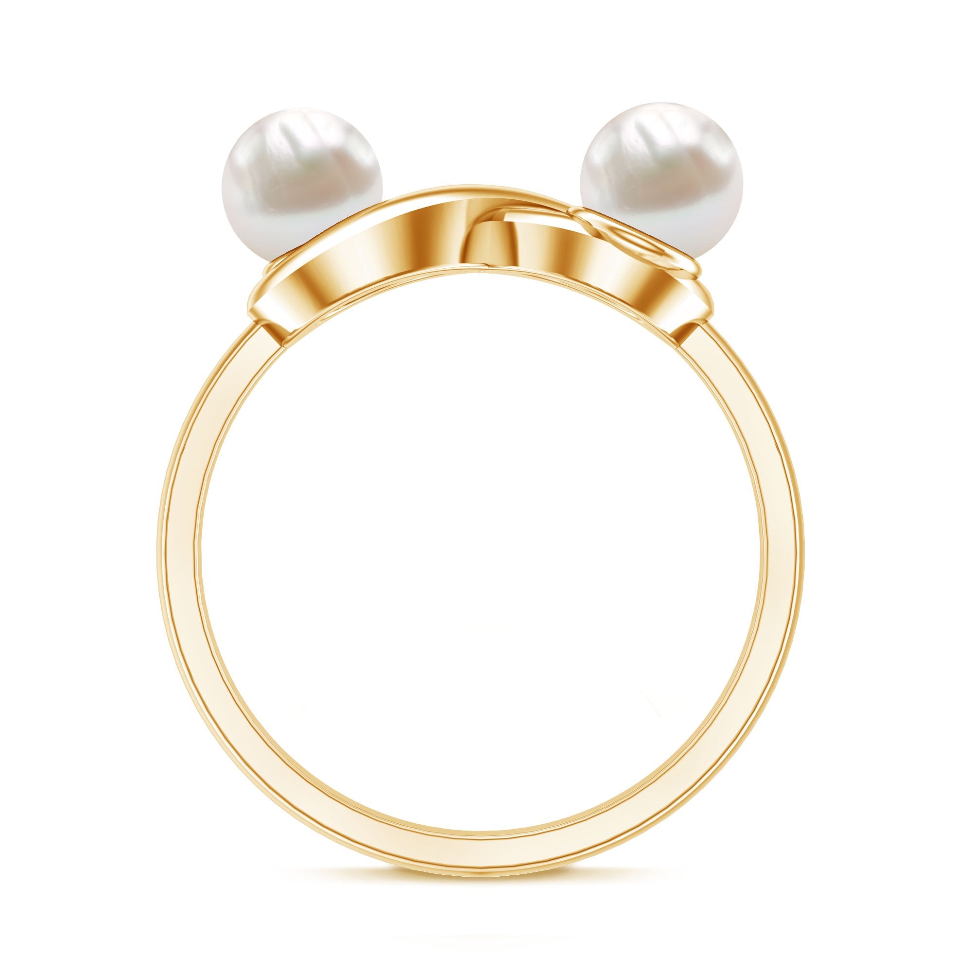 4 Carat Toi et Moi Freshwater Pearl Infinity Promise Ring