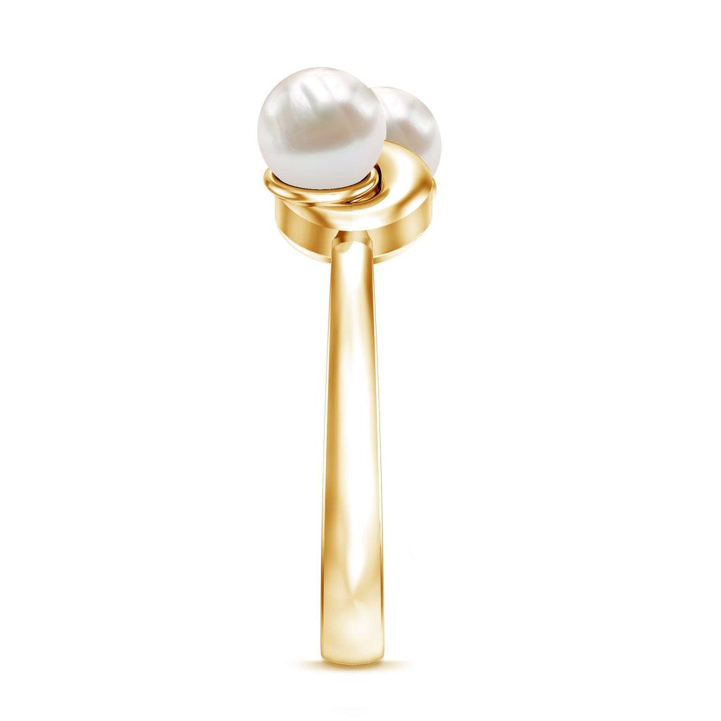 4 Carat Toi et Moi Freshwater Pearl Infinity Promise Ring