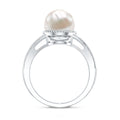 8 Carat Freshwater Pearl Solitaire Engagement Ring in Split Shank