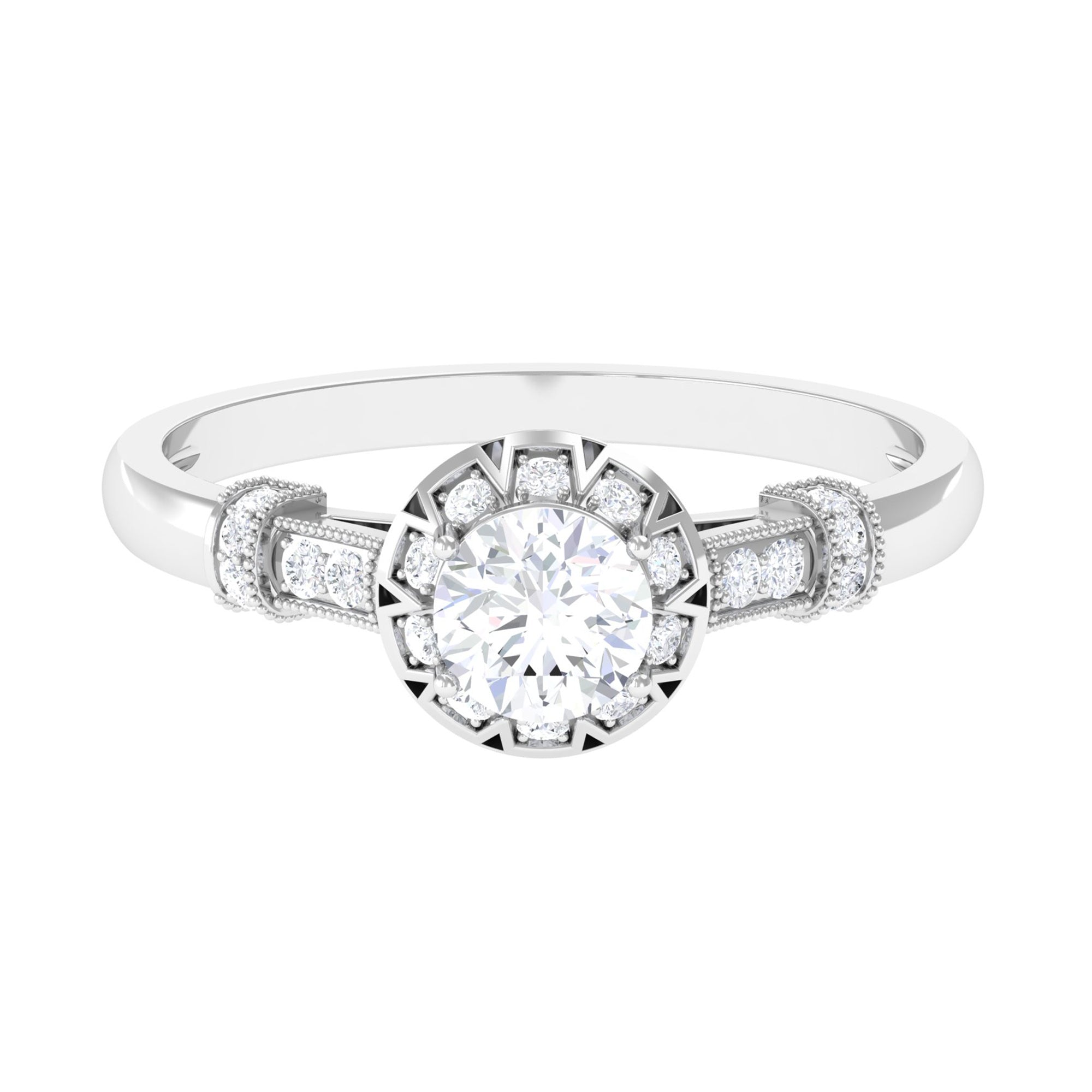 Vintage Style Cubic Zirconia Engagement Ring
