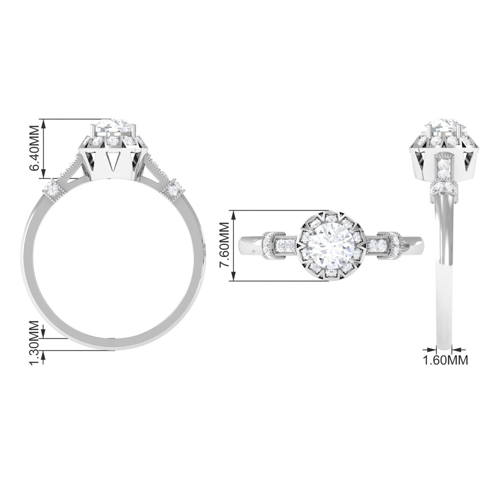 Vintage Style Cubic Zirconia Engagement Ring