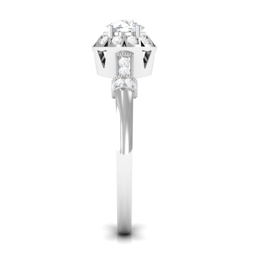 Vintage Style Cubic Zirconia Engagement Ring