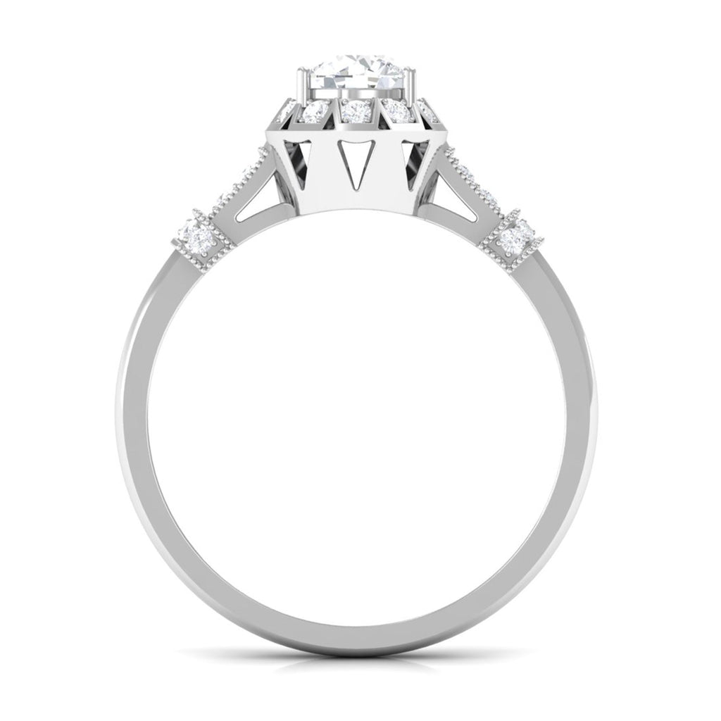Vintage Style Cubic Zirconia Engagement Ring