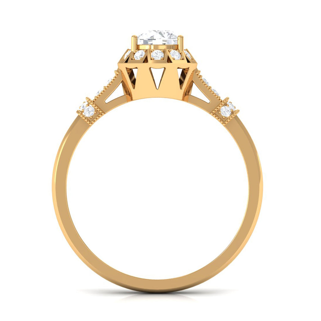 Vintage Style Cubic Zirconia Engagement Ring