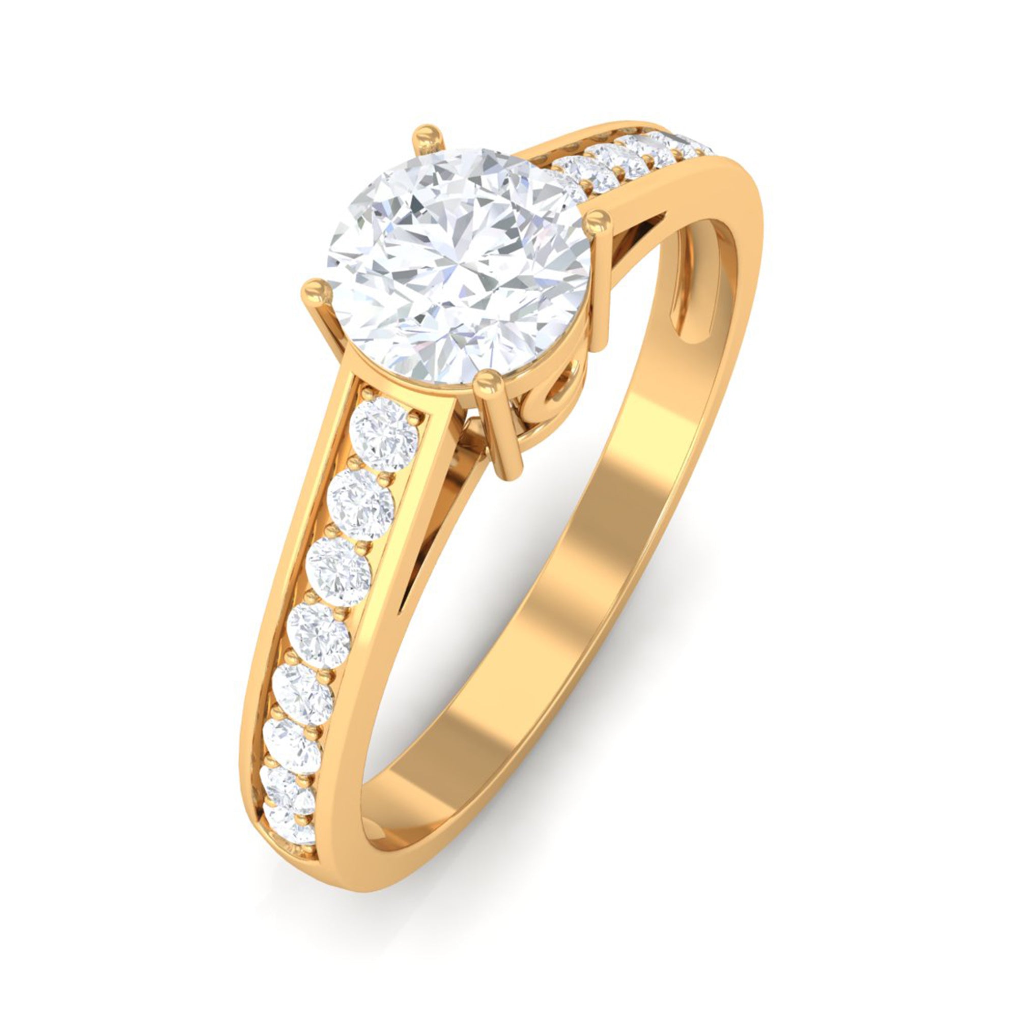 Minimal Cubic Zirconia Engagement Ring with Certificate