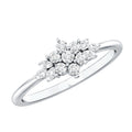 Cubic Zirconia Flower Cluster Engagement Ring