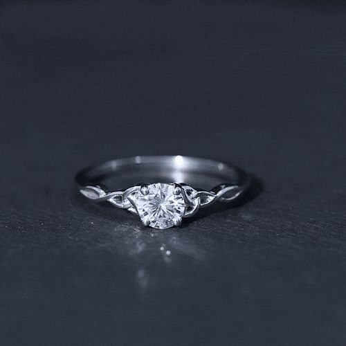 0.5 Carat Solitaire Cubic Zirconia Promise Ring with Celtic Knot