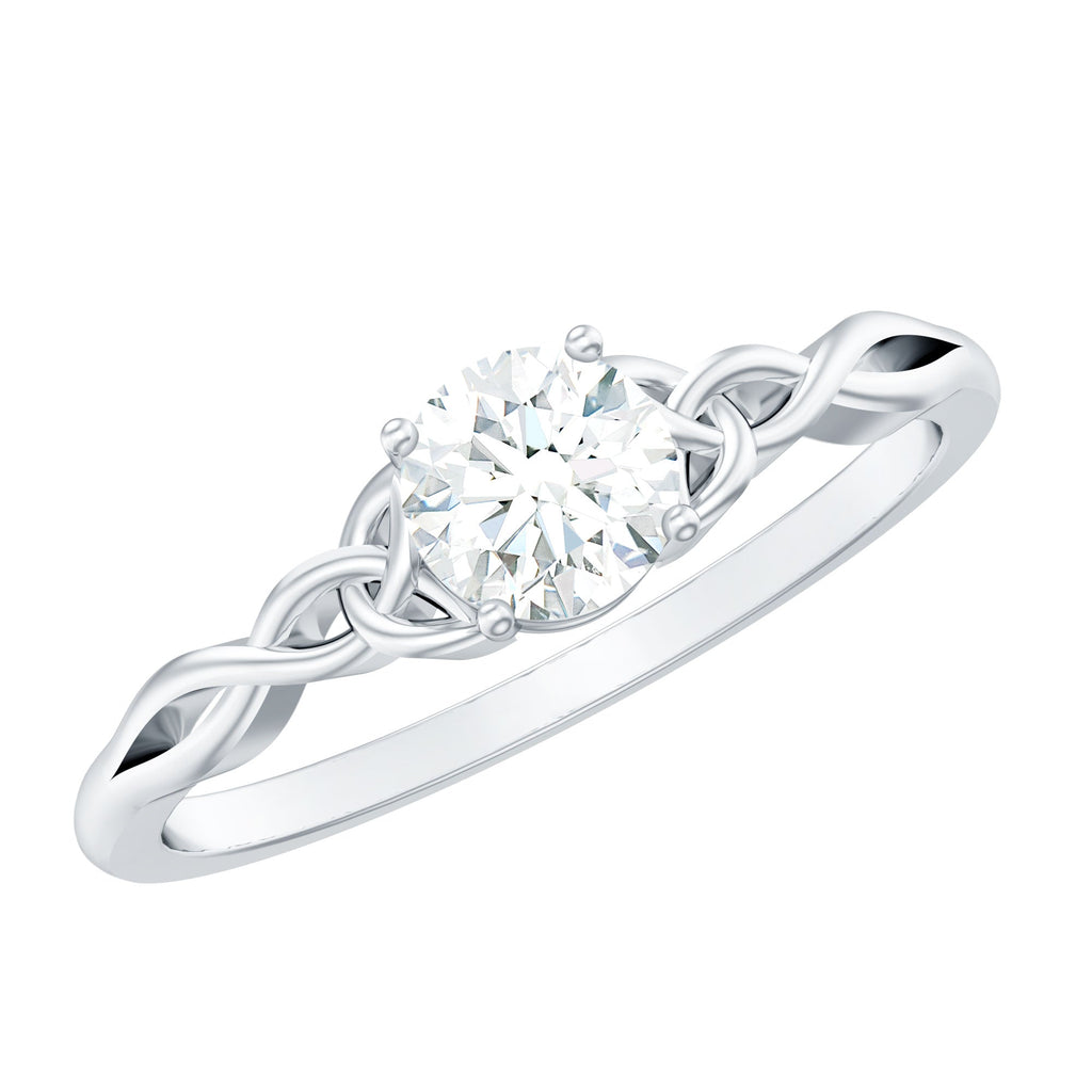 0.5 Carat Solitaire Cubic Zirconia Promise Ring with Celtic Knot
