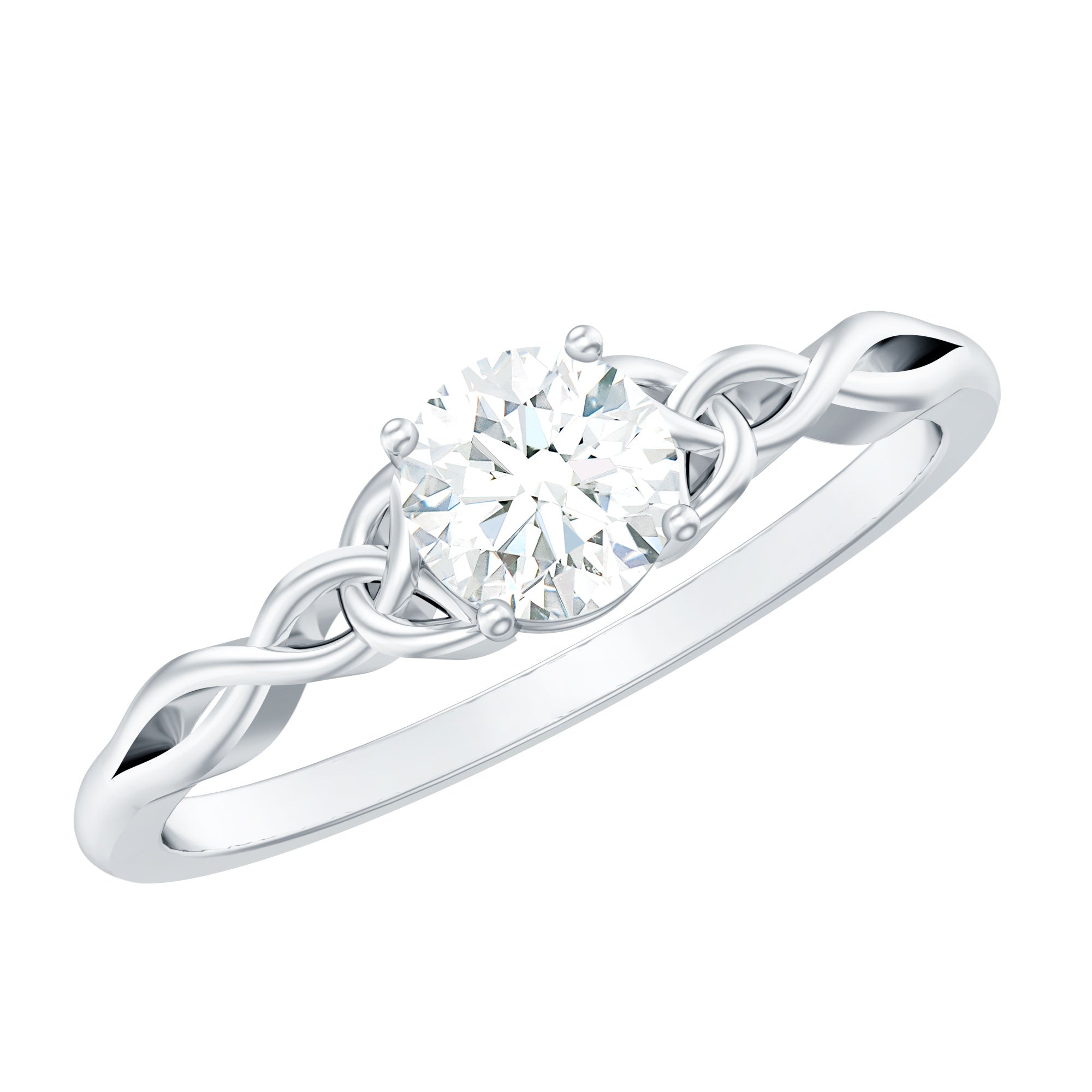 0.5 Carat Solitaire Cubic Zirconia Promise Ring with Celtic Knot