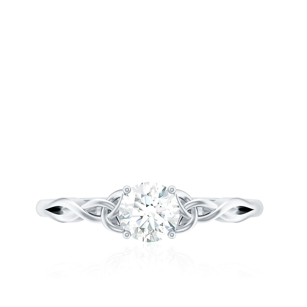 0.5 Carat Solitaire Cubic Zirconia Promise Ring with Celtic Knot