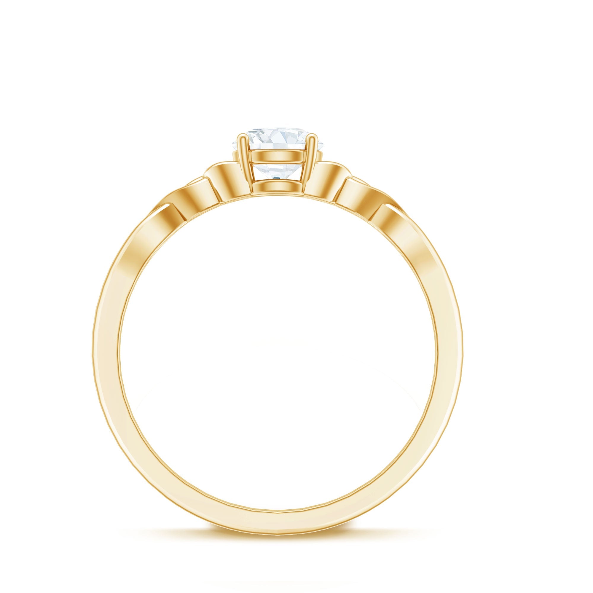 0.5 Carat Solitaire Cubic Zirconia Promise Ring with Celtic Knot