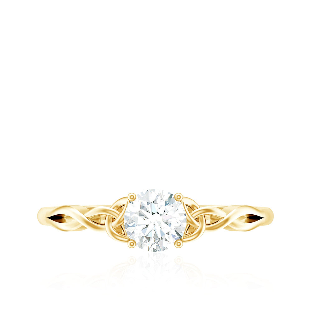 0.5 Carat Solitaire Cubic Zirconia Promise Ring with Celtic Knot