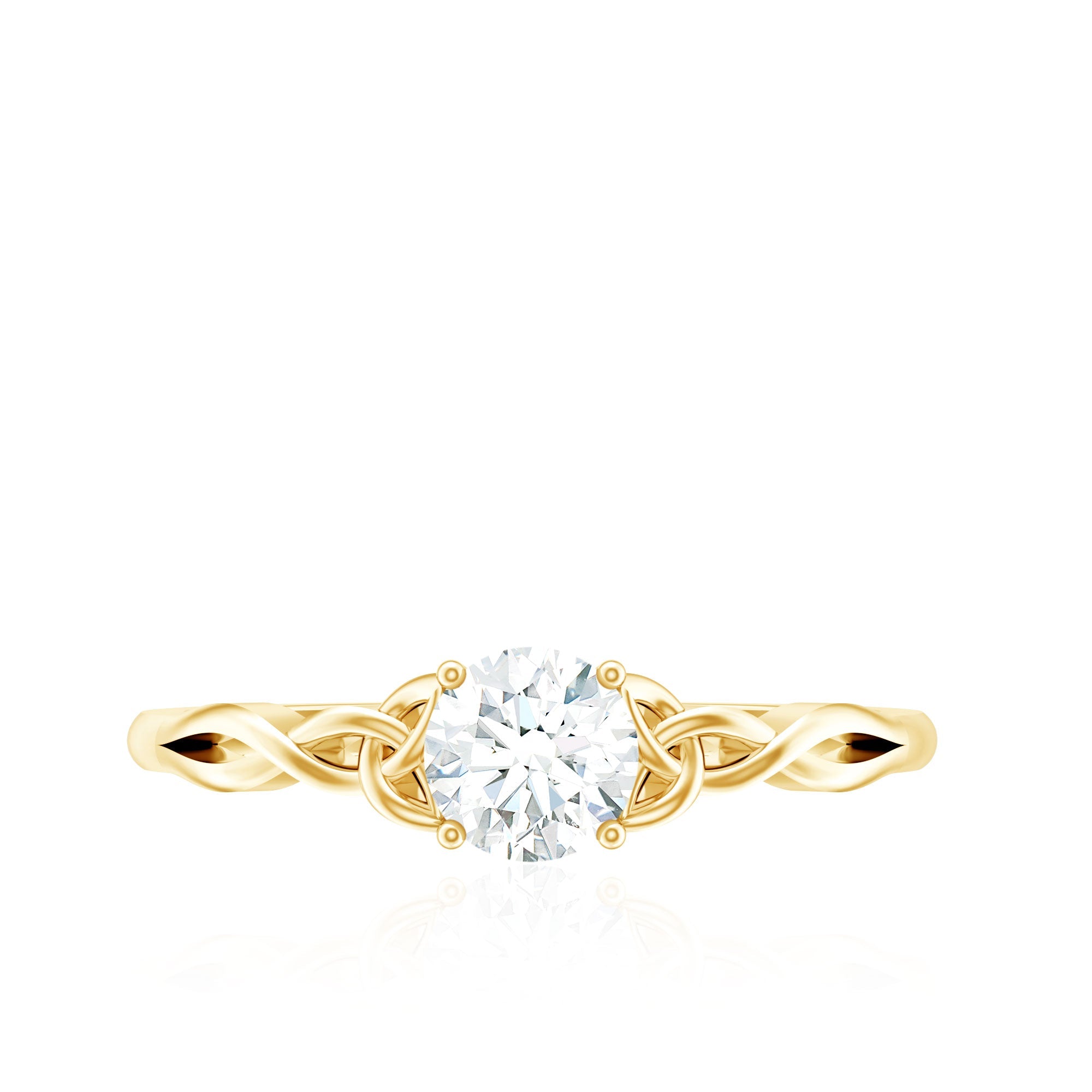 0.5 Carat Solitaire Cubic Zirconia Promise Ring with Celtic Knot
