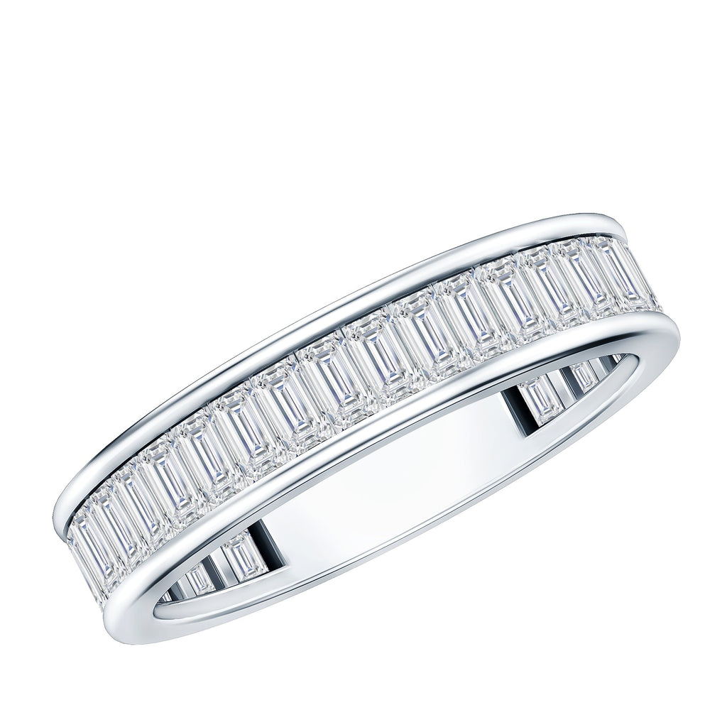1/2 CT Channel Set Baguette Cut Zircon Eternity Band Ring