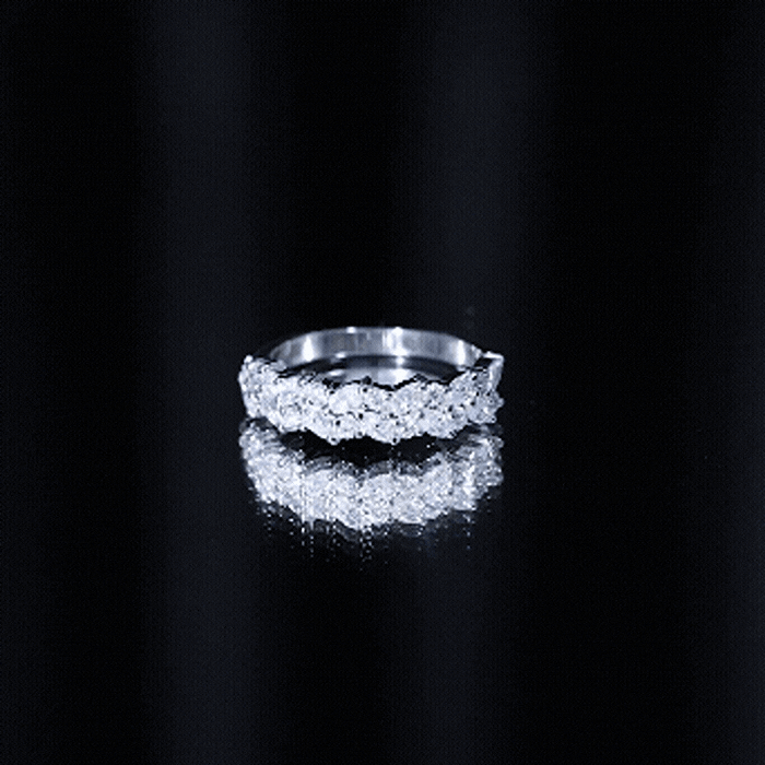 Marquise and Round Zircon Half Eternity Band Ring