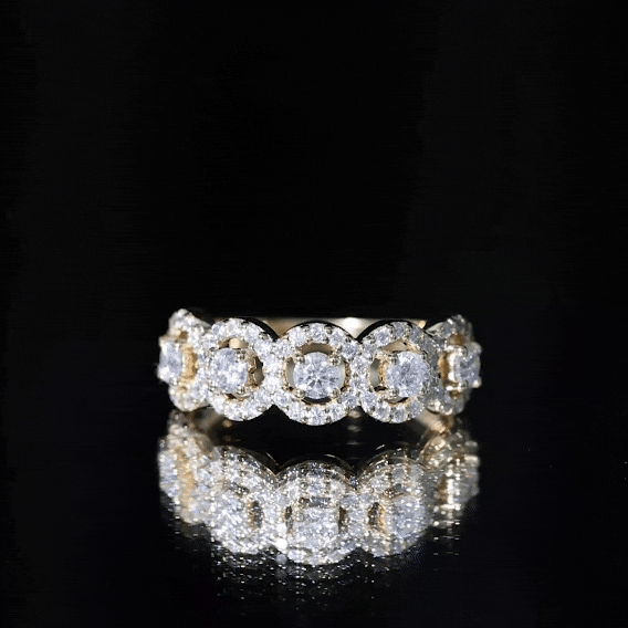 Classic Cubic Zirconia Halo Wedding Band Ring
