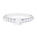 1 CT Round Cubic Zirconia Side Stone Engagement Ring