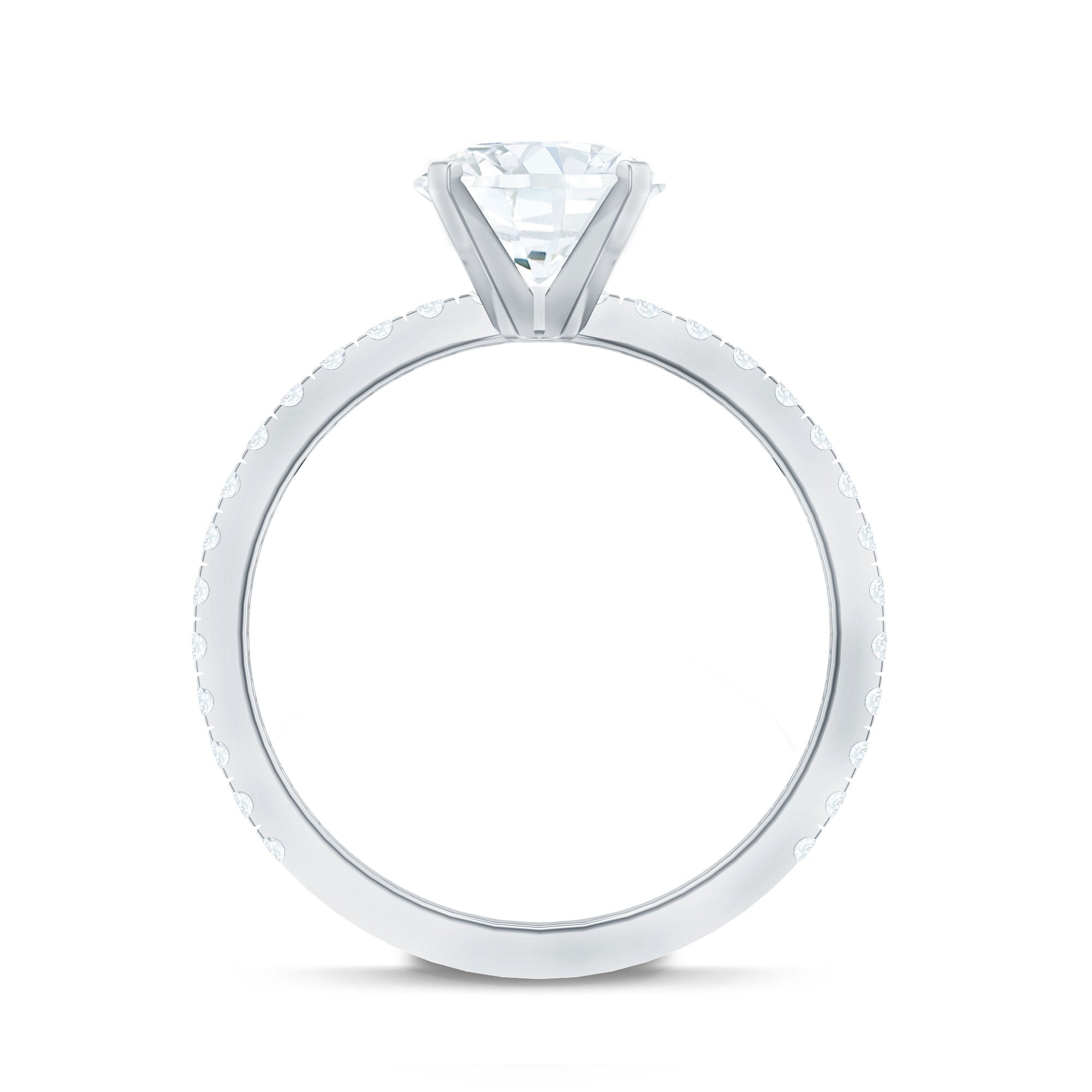 2.75 CT Zircon Solitaire Engagement Ring with Side Stones