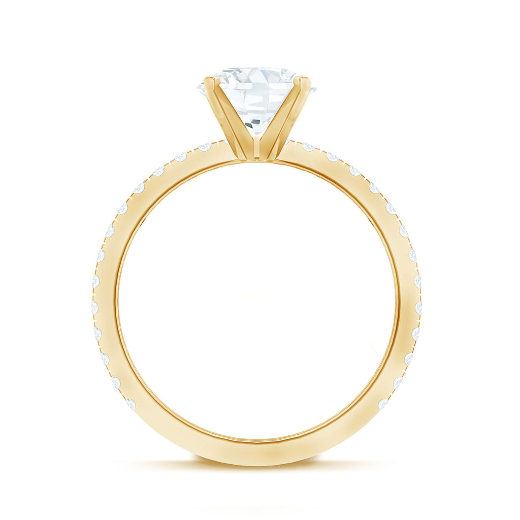 2.75 CT Zircon Solitaire Engagement Ring with Side Stones