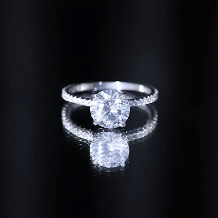 Certified 4.4 Carat Cubic Zirconia Solitaire Engagement Ring for Women