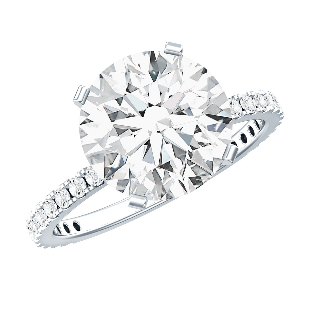 Certified 4.4 Carat Cubic Zirconia Solitaire Engagement Ring for Women