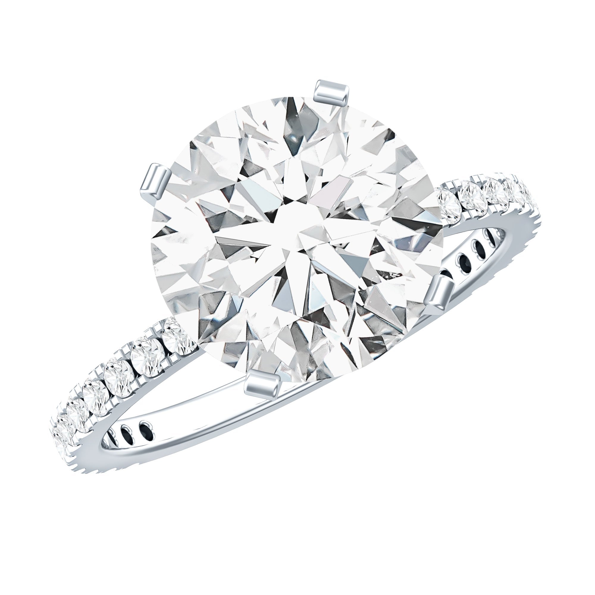 Certified 4.4 Carat Cubic Zirconia Solitaire Engagement Ring for Women