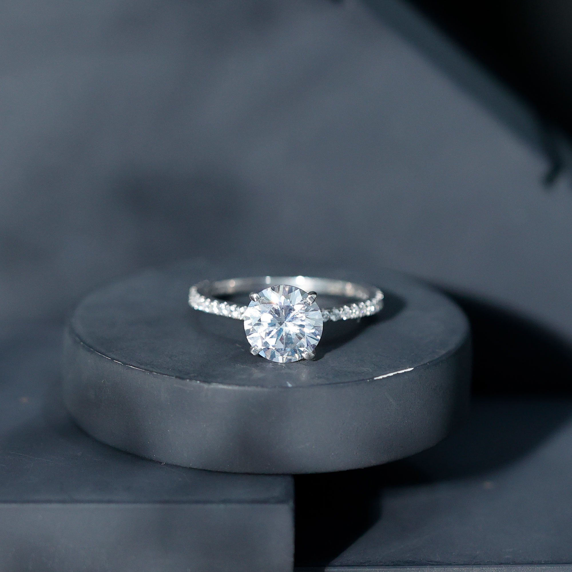 Certified 4.4 Carat Cubic Zirconia Solitaire Engagement Ring for Women