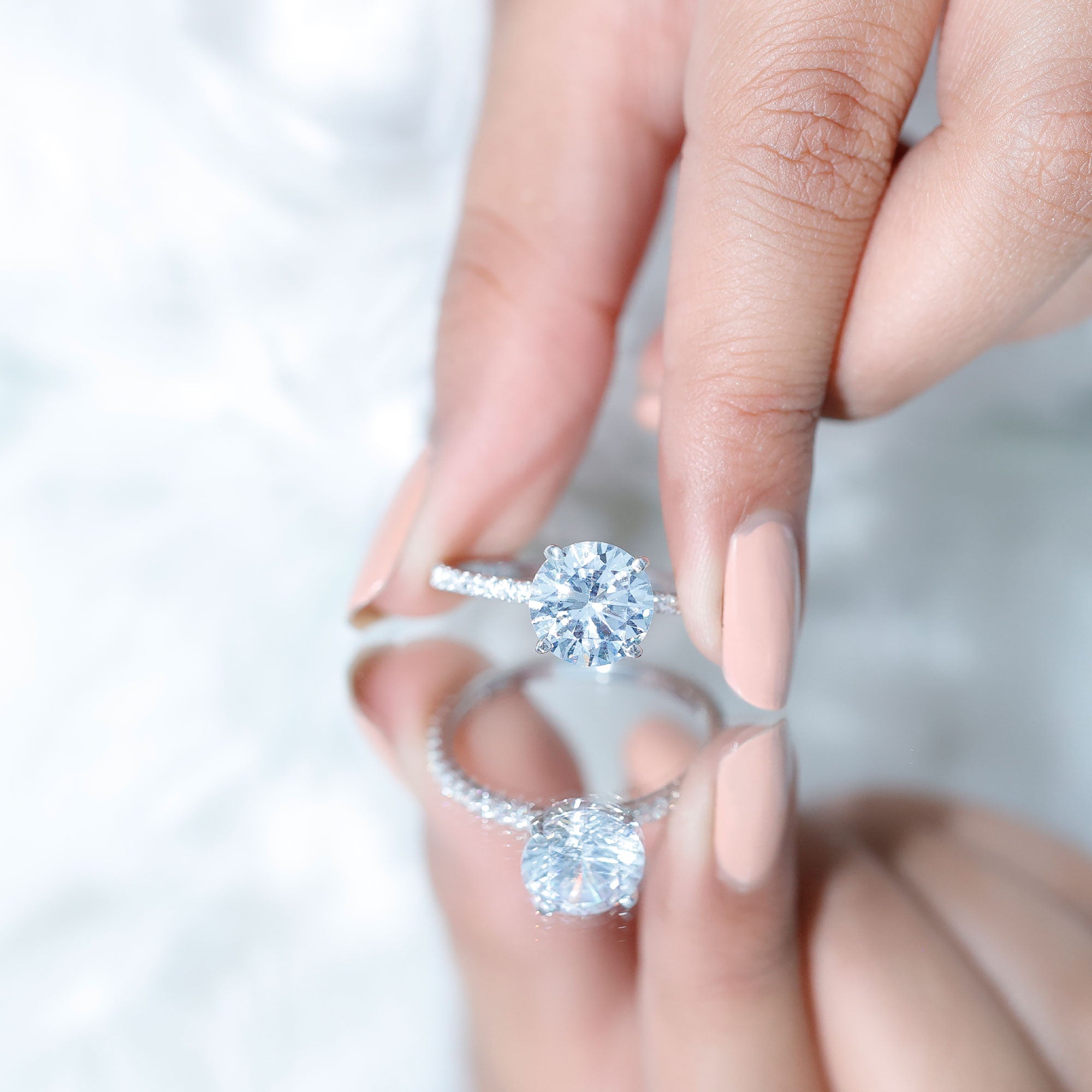Certified 4.4 Carat Cubic Zirconia Solitaire Engagement Ring for Women