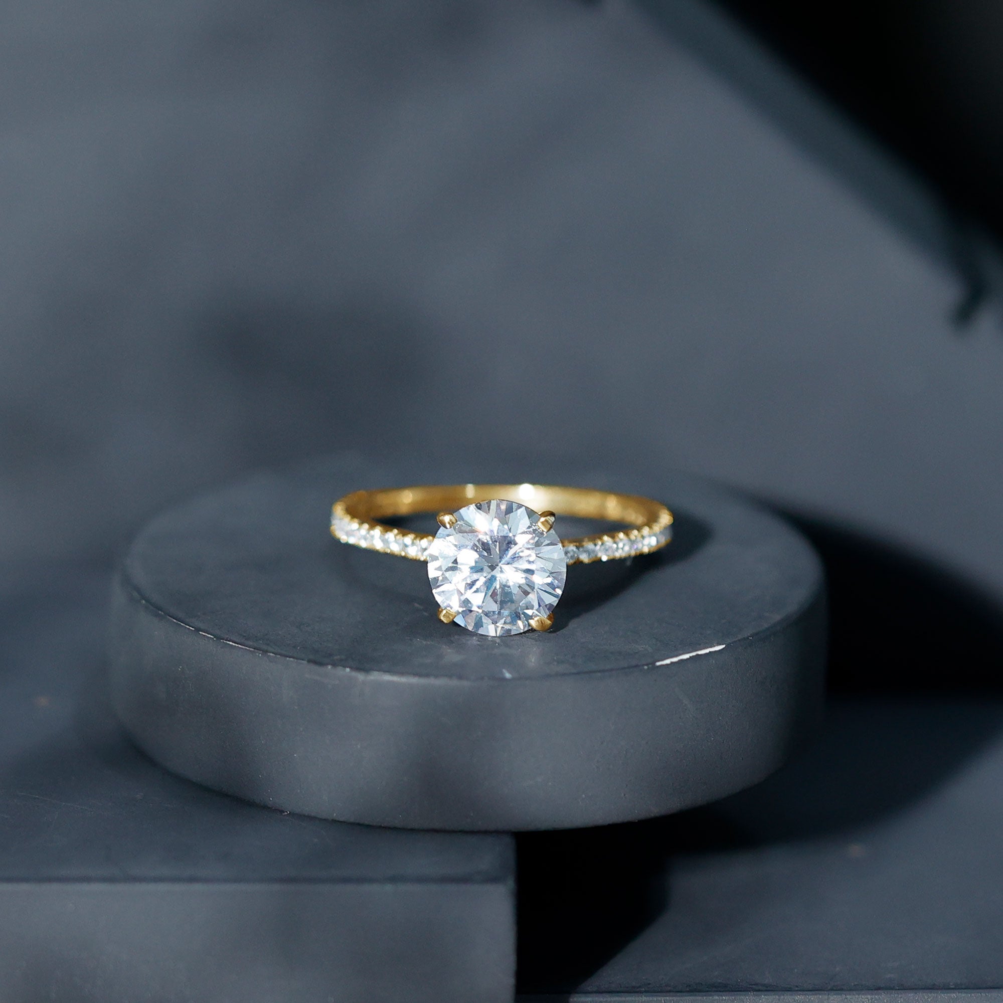 Certified 4.4 Carat Cubic Zirconia Solitaire Engagement Ring for Women