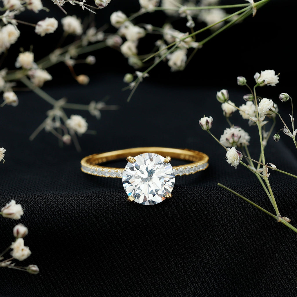 Certified 4.4 Carat Cubic Zirconia Solitaire Engagement Ring for Women