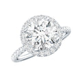 Certified Cubic Zirconia Classic Floating Halo Engagement Ring