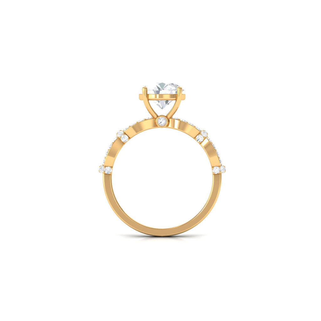 3 CT Solitaire Cubic Zirconia Criss Cross Engagement Ring