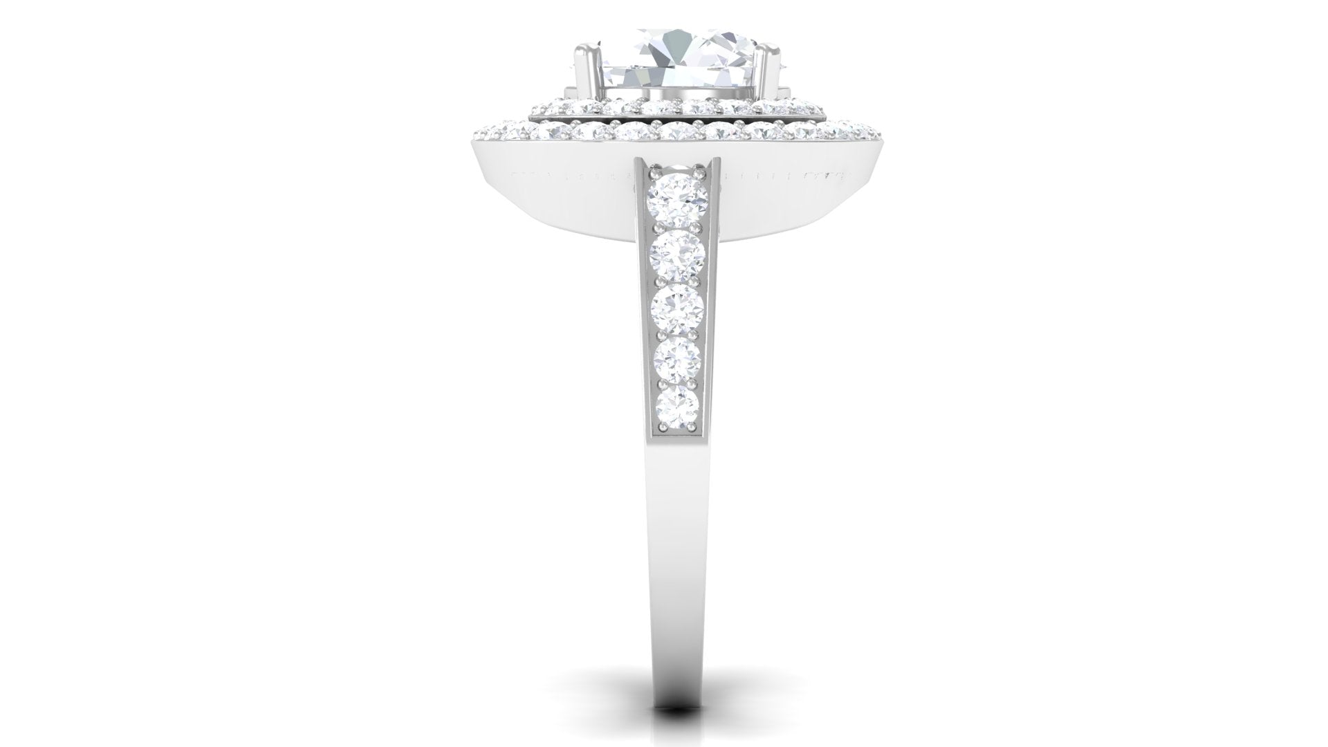 Cubic Zirconia Double Halo Engagement Ring