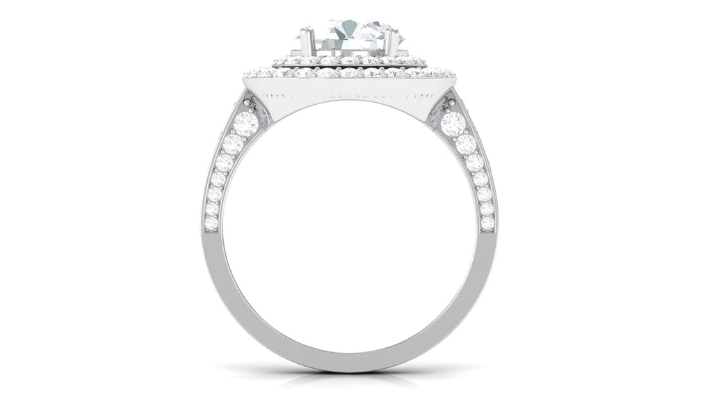 Cubic Zirconia Double Halo Engagement Ring