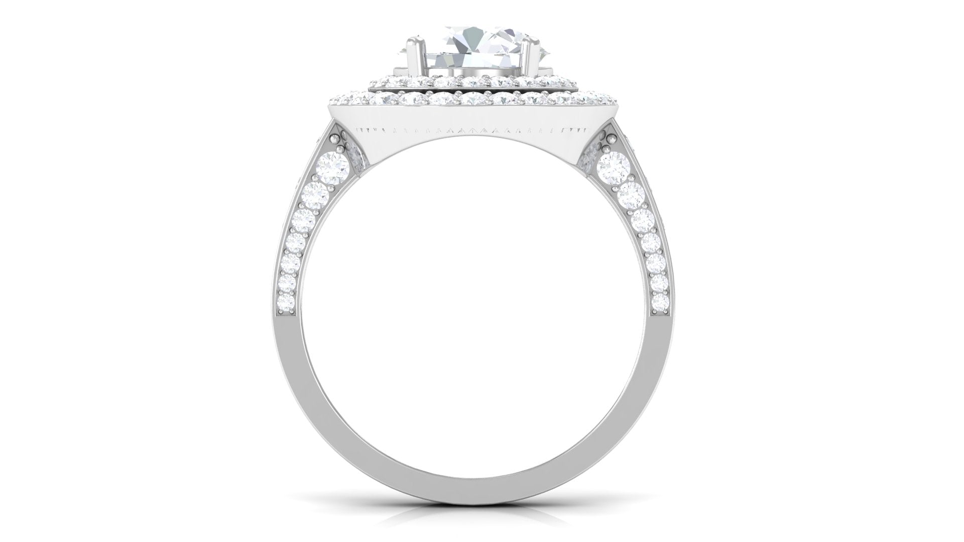 Cubic Zirconia Double Halo Engagement Ring