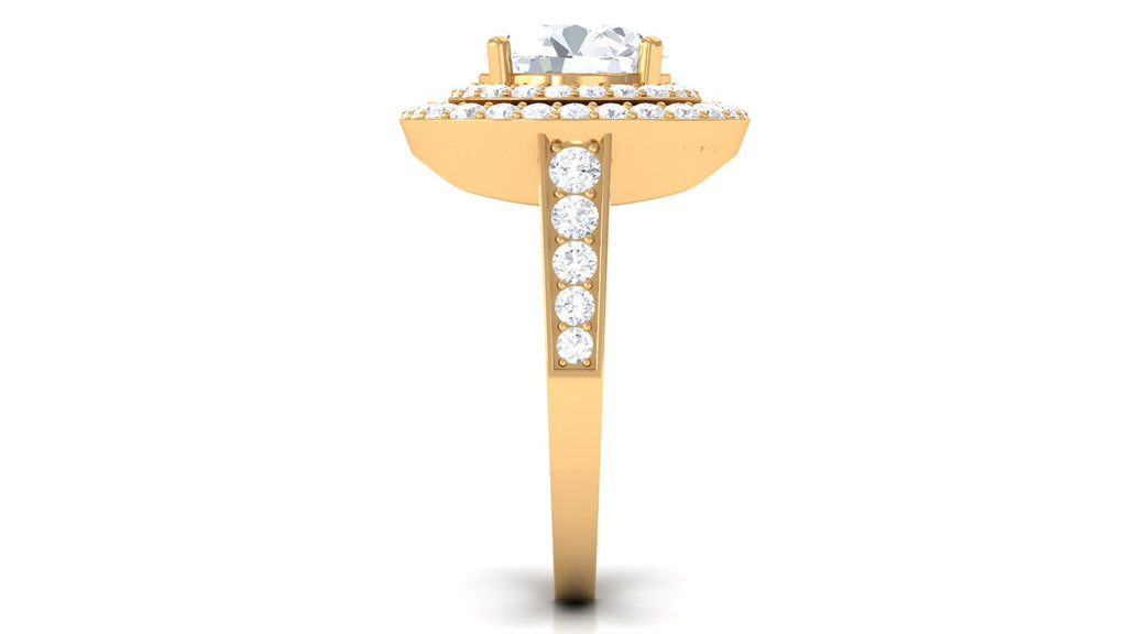 Cubic Zirconia Double Halo Engagement Ring