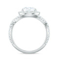 2 Carat Round Shape Zircon Crossover Engagement Ring