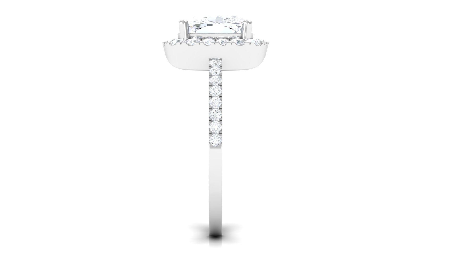 4.25 CT Cushion Cut Zircon Engagement Ring with Halo