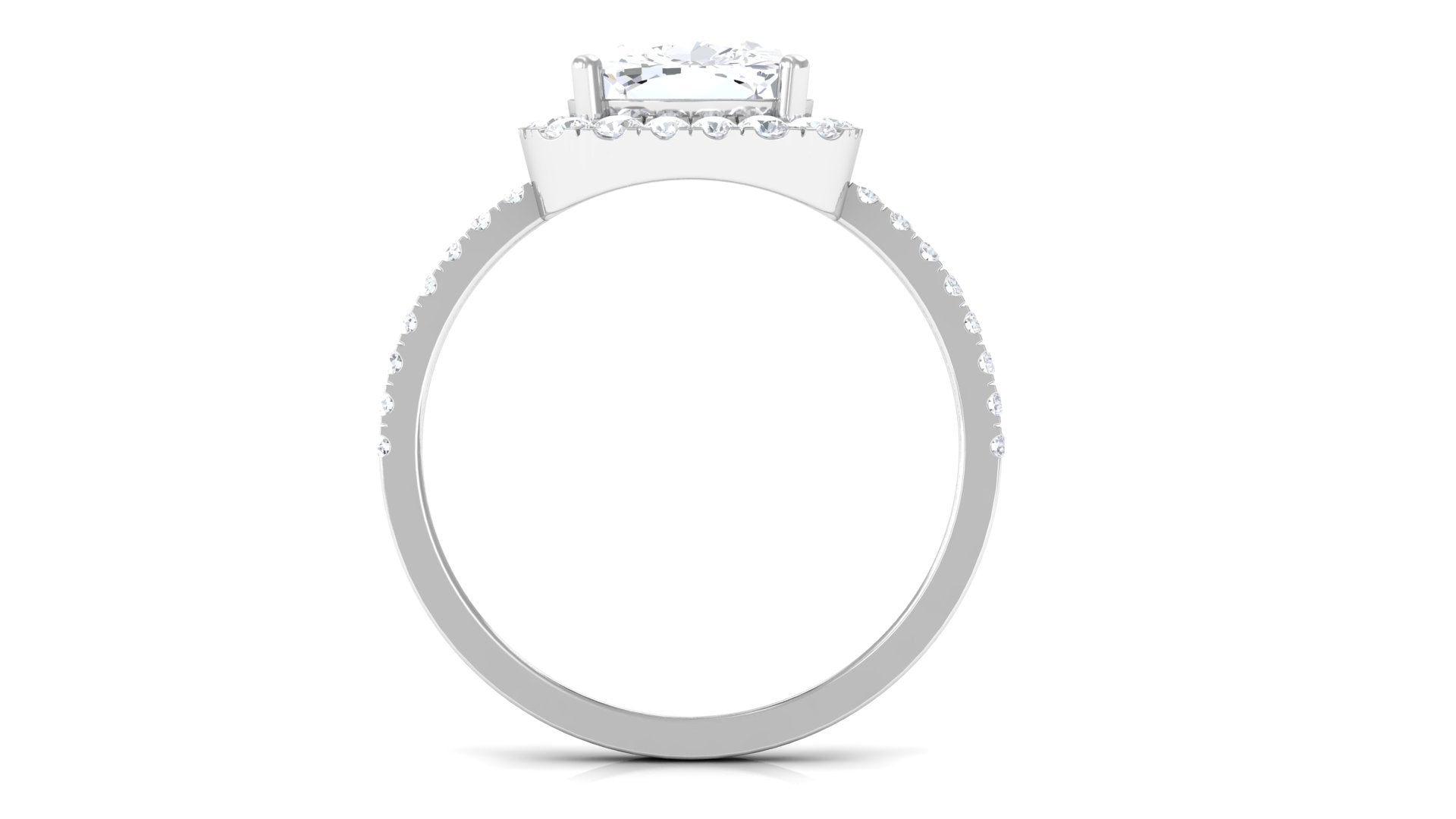 4.25 CT Cushion Cut Zircon Engagement Ring with Halo