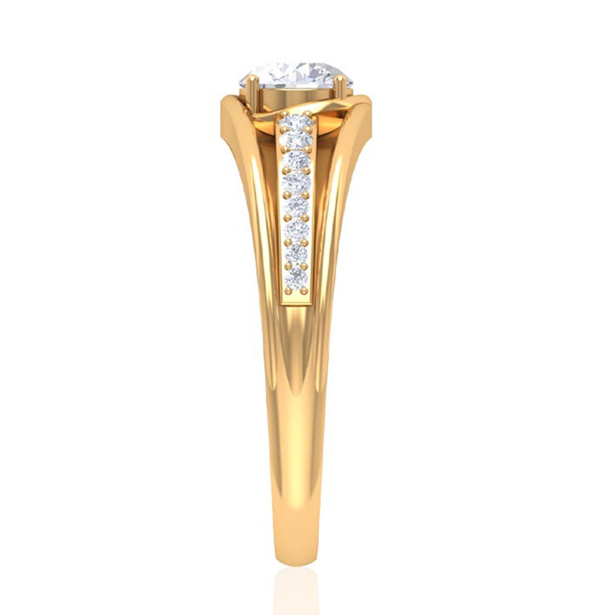 Cubic Zirconia Solitaire Band Ring
