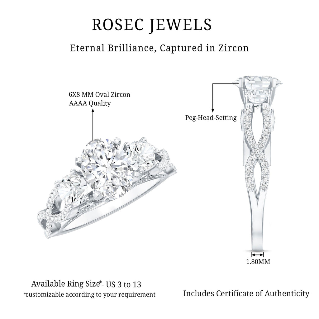 Cubic Zirconia Vintage Inspired Infinity Engagement Ring