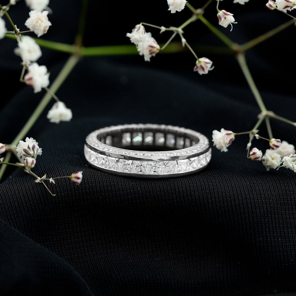 Princess Cut Zircon Full Eternity Band Ring