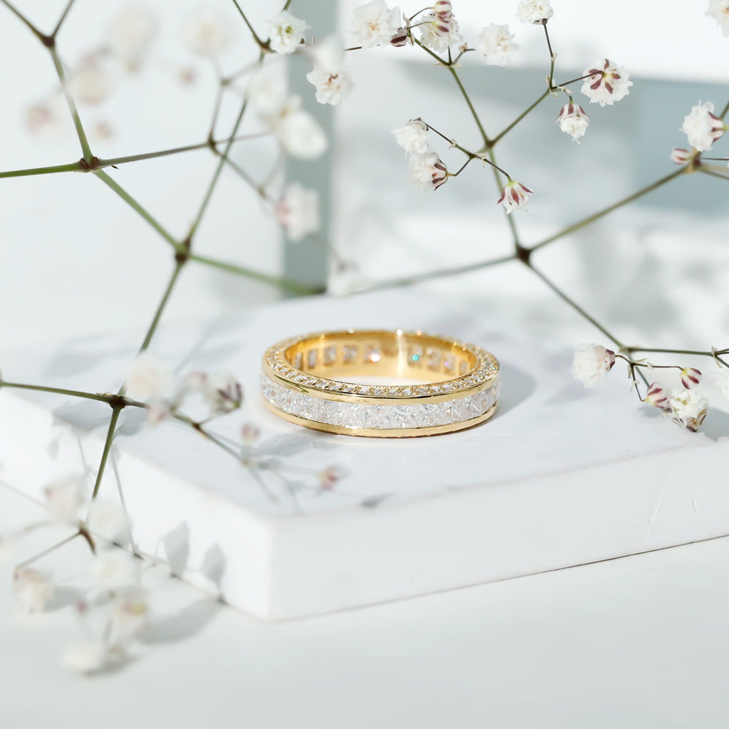 Princess Cut Zircon Full Eternity Band Ring