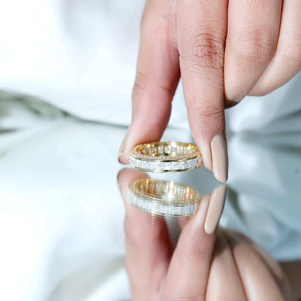 Princess Cut Zircon Full Eternity Band Ring