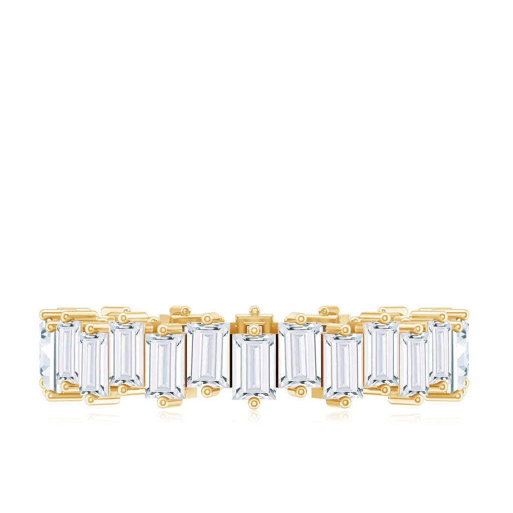 Baguette Cut Cubic Zirconia Uneven Eternity Band Ring
