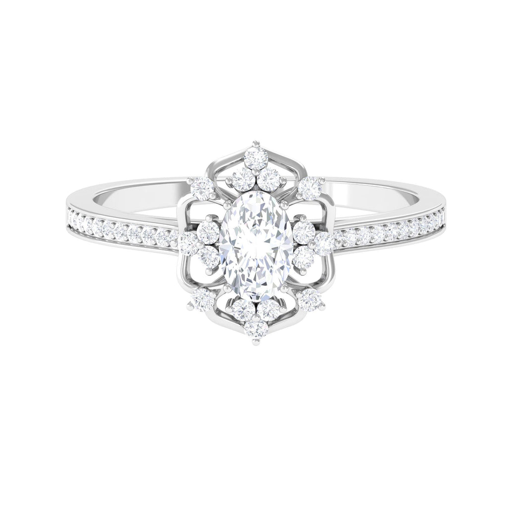 1.25 CT Vintage Inspired Zircon Flower Engagement Ring