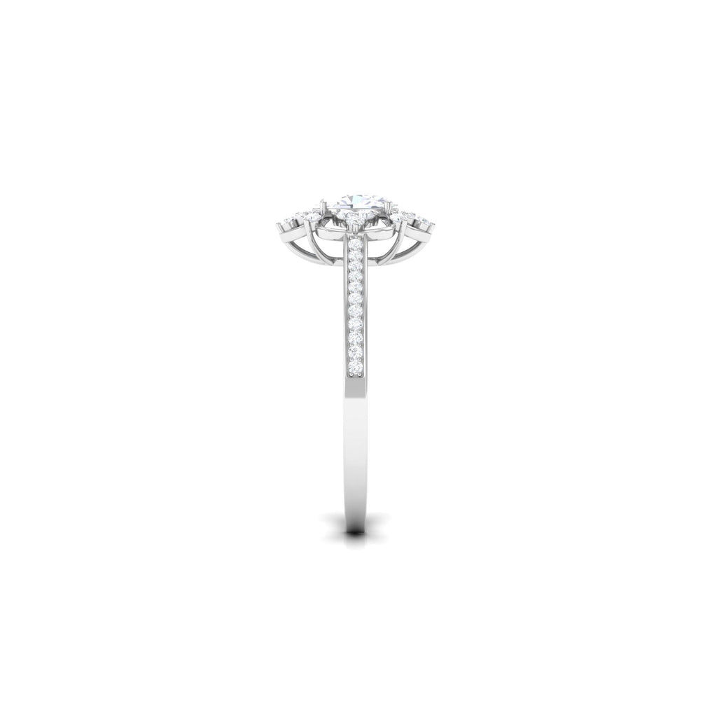 1.25 CT Vintage Inspired Zircon Flower Engagement Ring