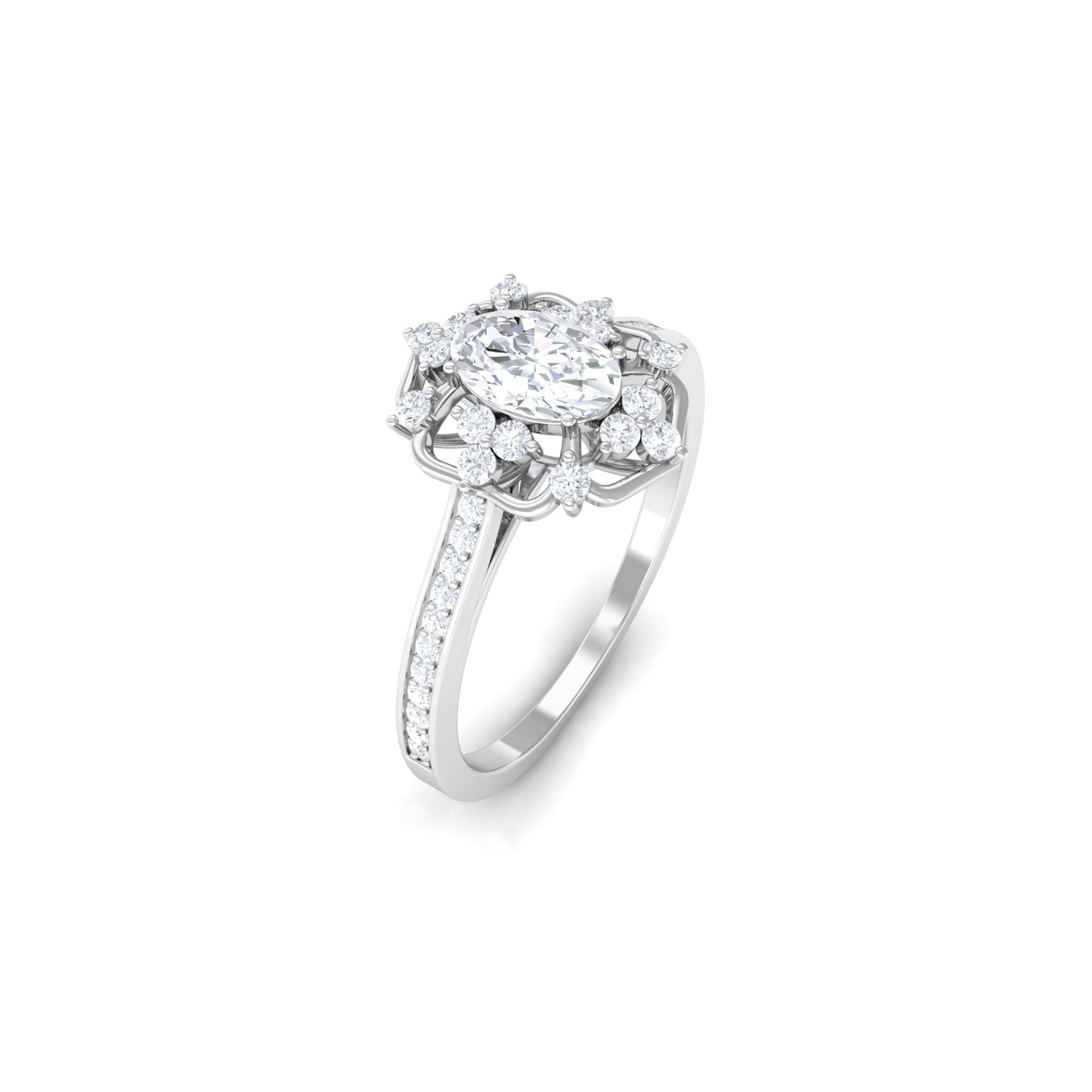 1.25 CT Vintage Inspired Zircon Flower Engagement Ring
