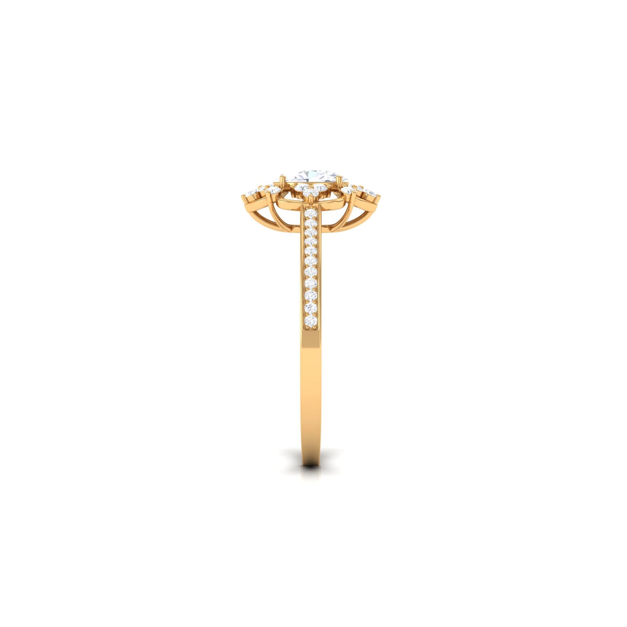 1.25 CT Vintage Inspired Zircon Flower Engagement Ring